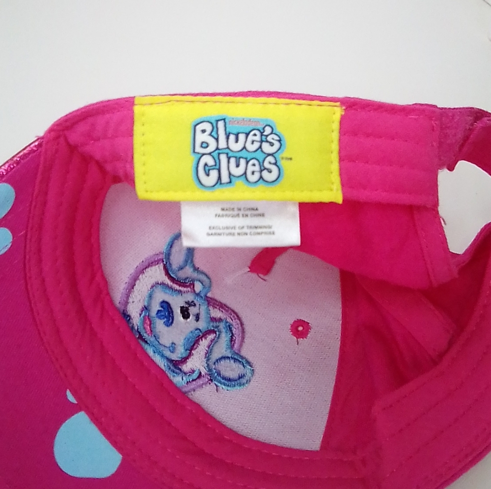 Blue's Clues🌺Kids Pink Embroidered Glitter Cap| Dog Heart Front - Picture 2 of 6